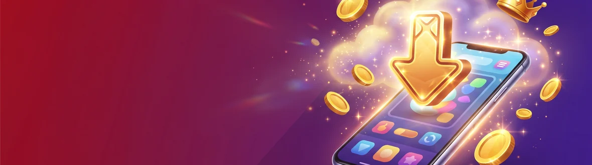 Download Royal Reels - a phone with a golden download icon